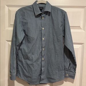 Chaps Blue and White Checkered Button Down Shirt